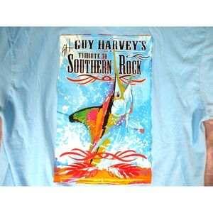 Guy Harvey 2017 Tribute to Southern Rock t-shirt Blue Marlin Fish Men's Size L